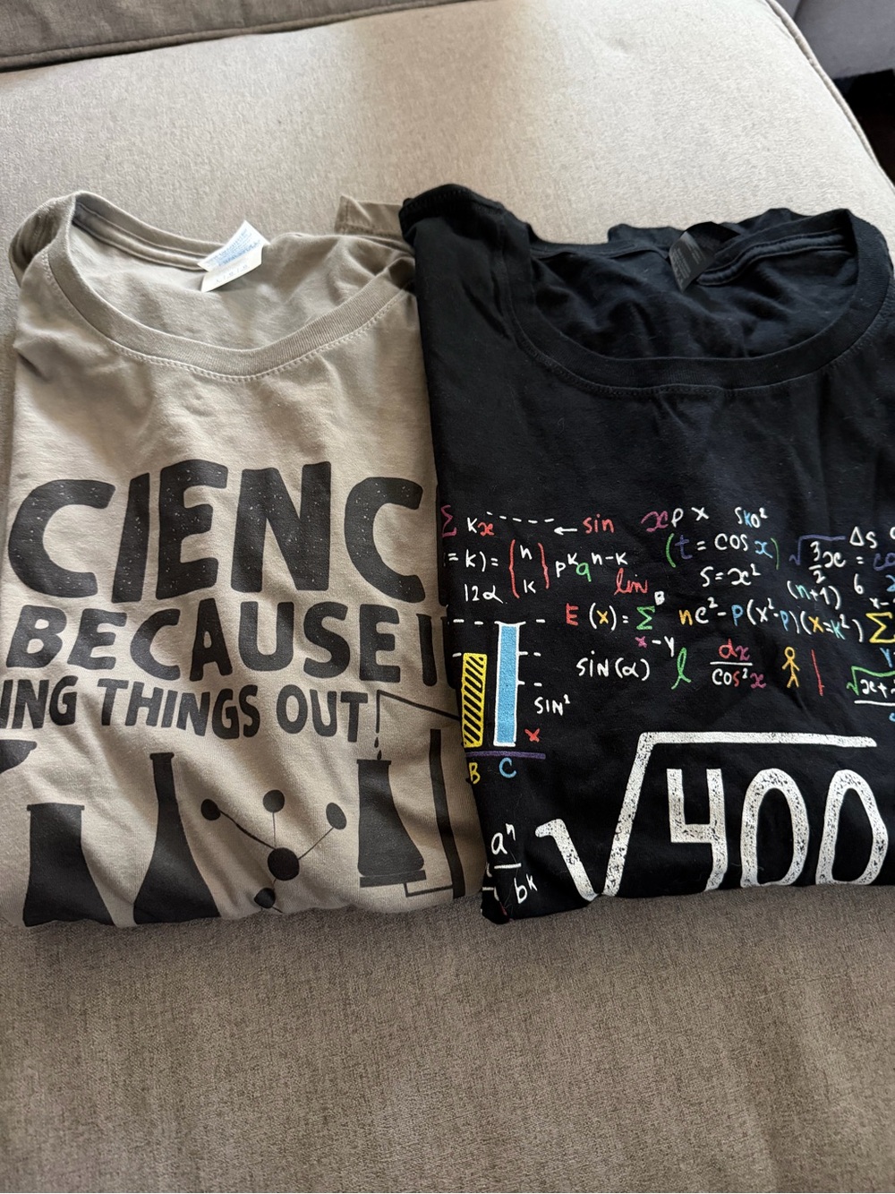 Teacher Science and Math Graphic T-Shirts - Black and Tan